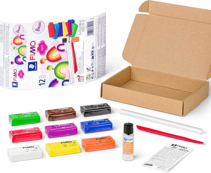 STAEDTLER FIMO soft Basic-Set mit 9 Halbblöcken à 25 g Bunt 9 Stück, Bunt 9 Stück