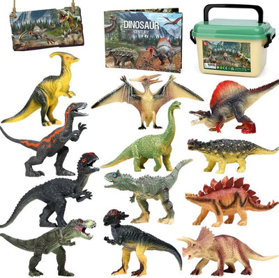 FRUSE Dinosaurier Spielzeug Set, 12 Stück Realistisches Figuren Spielset einschliesslich T-Rex, Carn