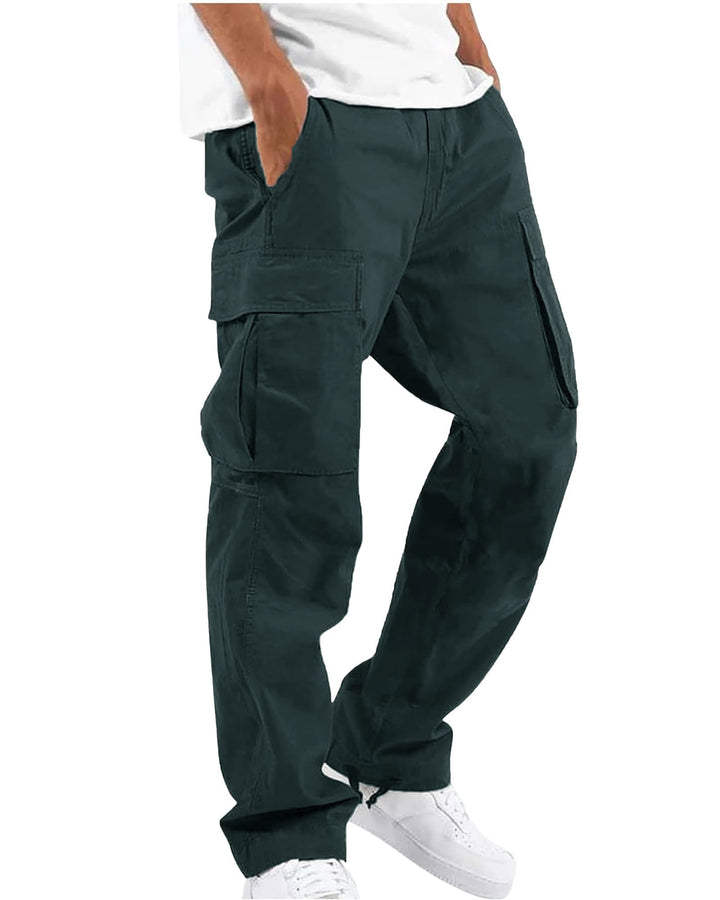 YAOHUOLE Herren Hose Lang Rangerhose Herren Hose Lang Regular Fit mit Taschen Elastischer Bund S 01
