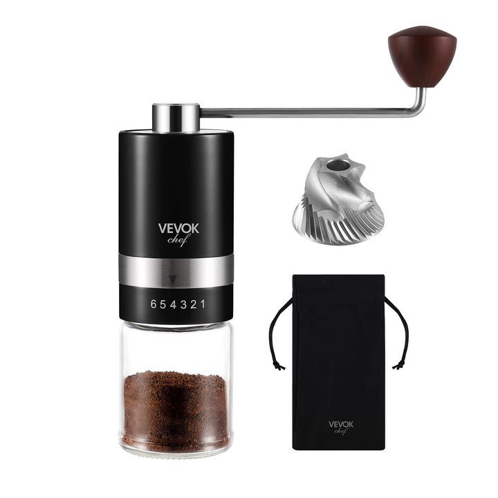 Vevok Chef Manuelle Kaffeemühle mit 6 Externen Einstellbaren Grobheit für Espresso bis French Press,