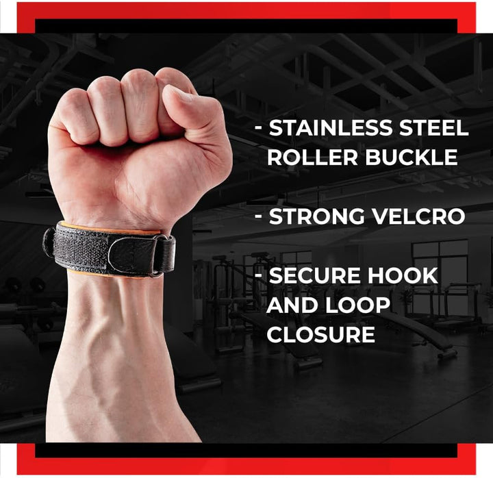 WARM BODY COLD MIND Premium Leder Wrist Wraps für Olympisches Gewichtheben, Handgelenkstütze, Fitnes