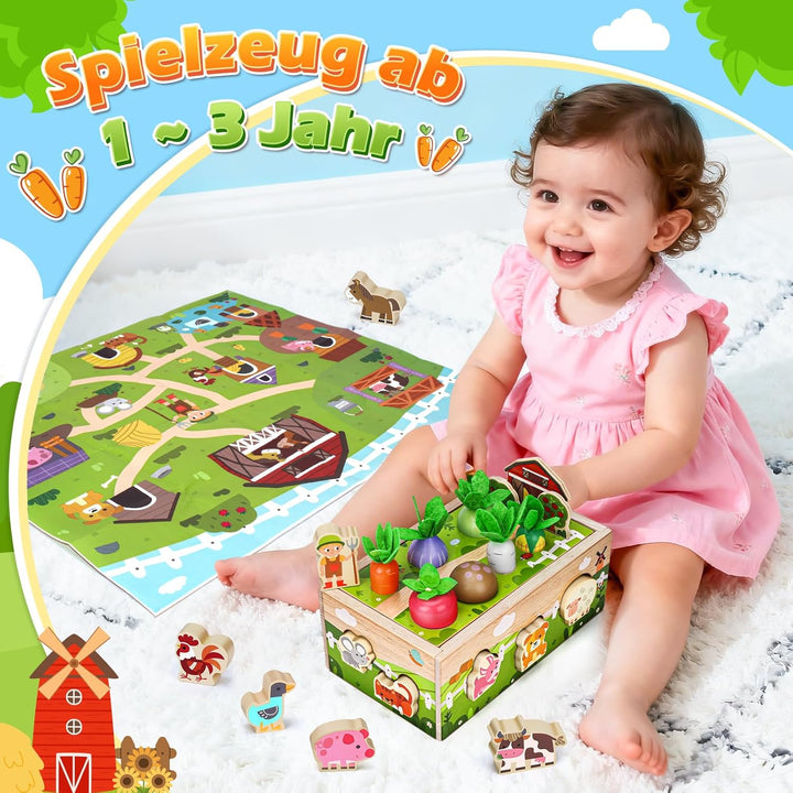 Montessori Spielzeug ab 1 2 Jahr: Kinderspielzeug ab 1 Jahre Motorik Holzspielzeug für 1 2 3 jährige