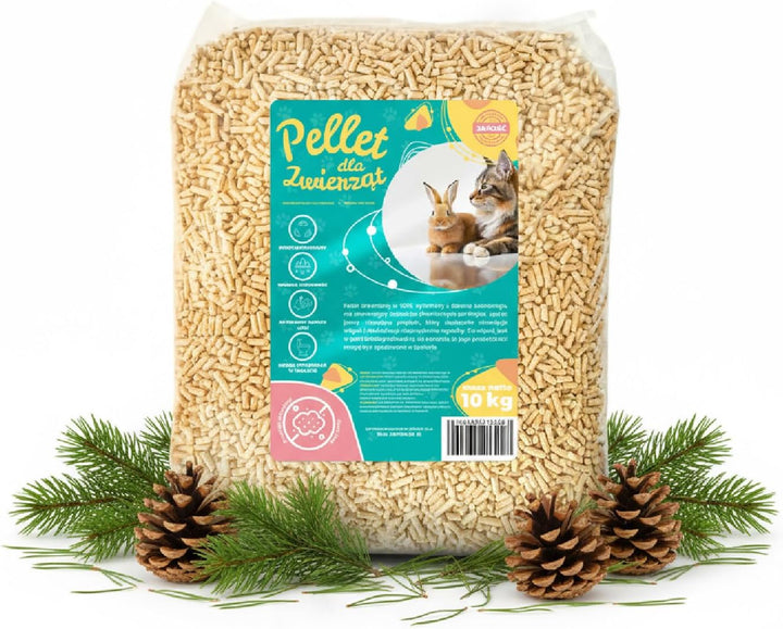 Katzenstreu Pellets | Holzpellets 100% reines Kiefernholz, pflanzliche nicht klumpende Streu für Kat