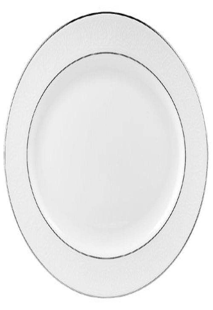 Lenox Hannah Platinum Servierplatte, oval, 40,6 cm, 1,7 kg, Weiss