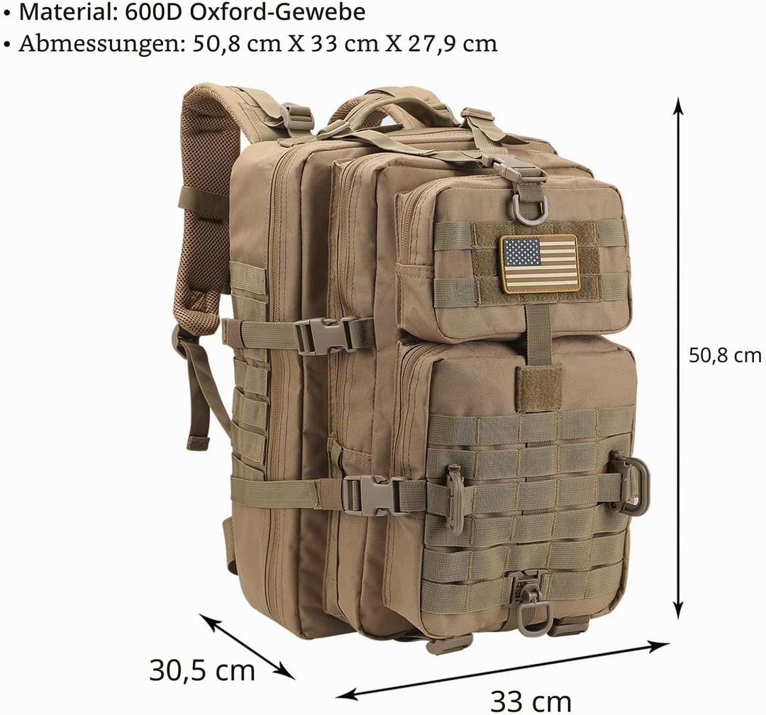 Hannibal Tactical 40L Militär Taktischer Rucksack US Cooper Rucksack Armee Assault Pack 3 Tage Bug O