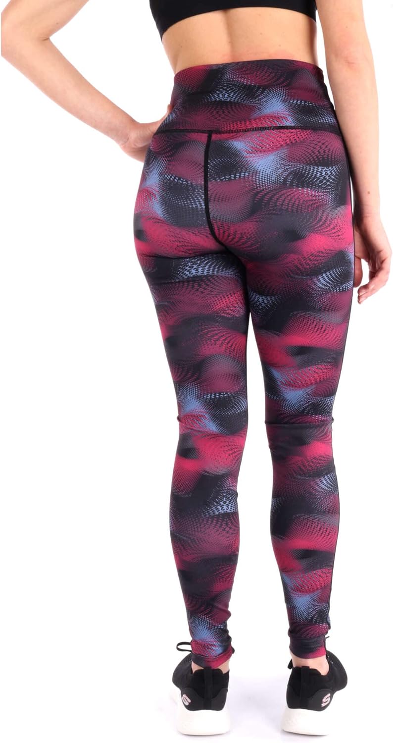 ENERGETICS Damen Leggings Kapinem 1/1 XS Aop-/Red Wine/Blue, XS Aop-/Red Wine/Blue