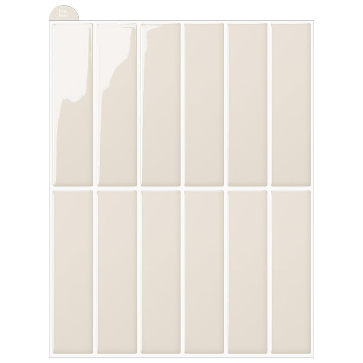 WoStick Beige Wandfliesen Selbstklebend, 3D Peel and Stick Tiles für die Küche, leicht zu Reinigen,