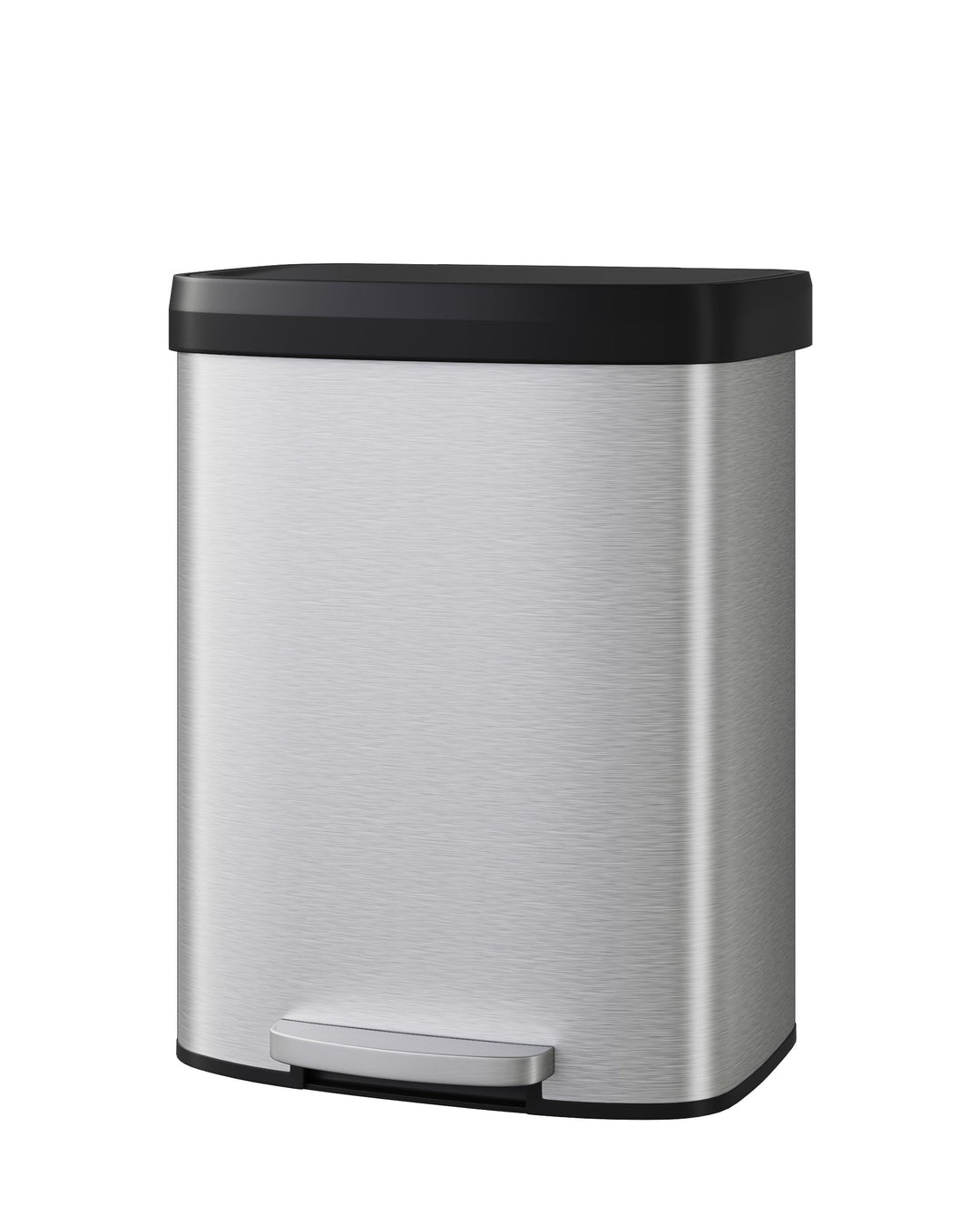 GarveeHome 60L Edelstahl Mülleimer mit Deckel, grosser Tretmülleimer, Mülleimer Küche, rostfrei, mit