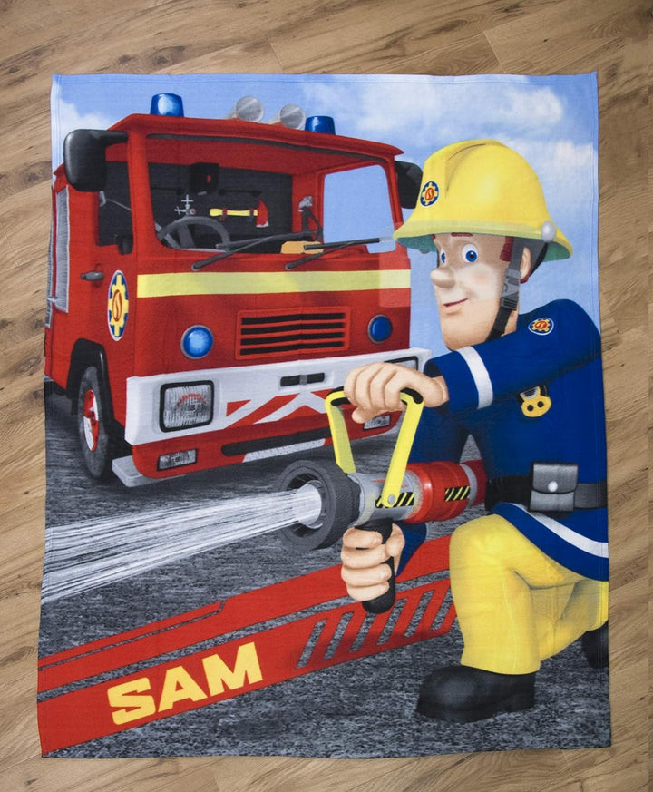 Herding FEUERWEHRMANN SAM Bettwäsche-Set, Wendemotiv, Kopfkissenbezug 40 x 60 cm, Bettbezug 100 x 13
