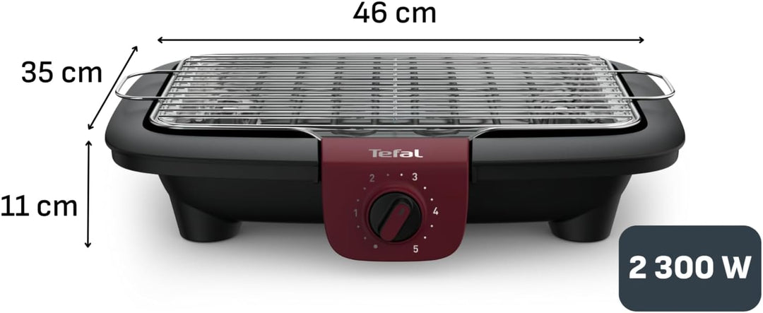 Tefal BG90E5 Easygrill Adjust Elektro- Tischgrill | 2300 Watt | 720 cm² Grillfläche | Einfache Reini