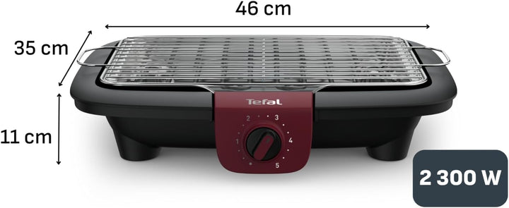 Tefal BG90E5 Easygrill Adjust Elektro- Tischgrill | 2300 Watt | 720 cm² Grillfläche | Einfache Reini