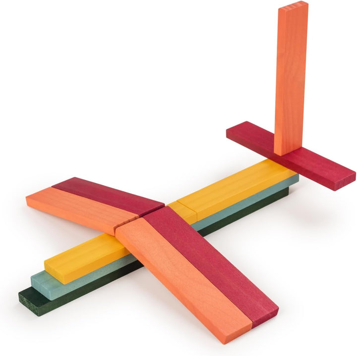 Laleni Holzbausteine Bunt 90 Stück Kiefer - Bausteine Bunt Holz - Holzklötze für Kinder - Holzklötzc