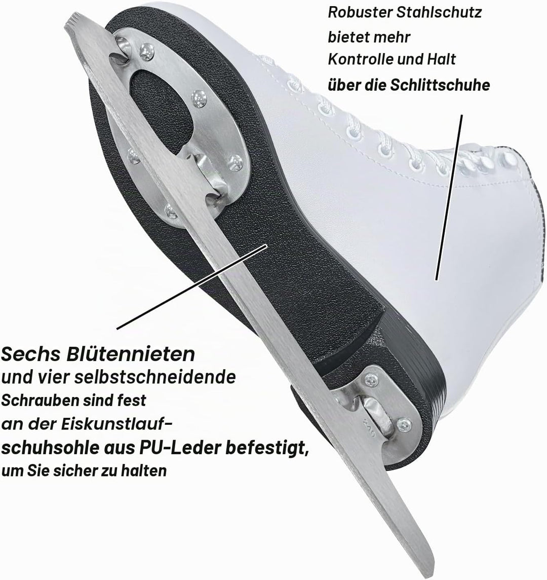 Nattork Eiskunstlaufschuhe Excellence – Edelstahlkufen für verbesserte Unterstützung, Stärke, Leistu