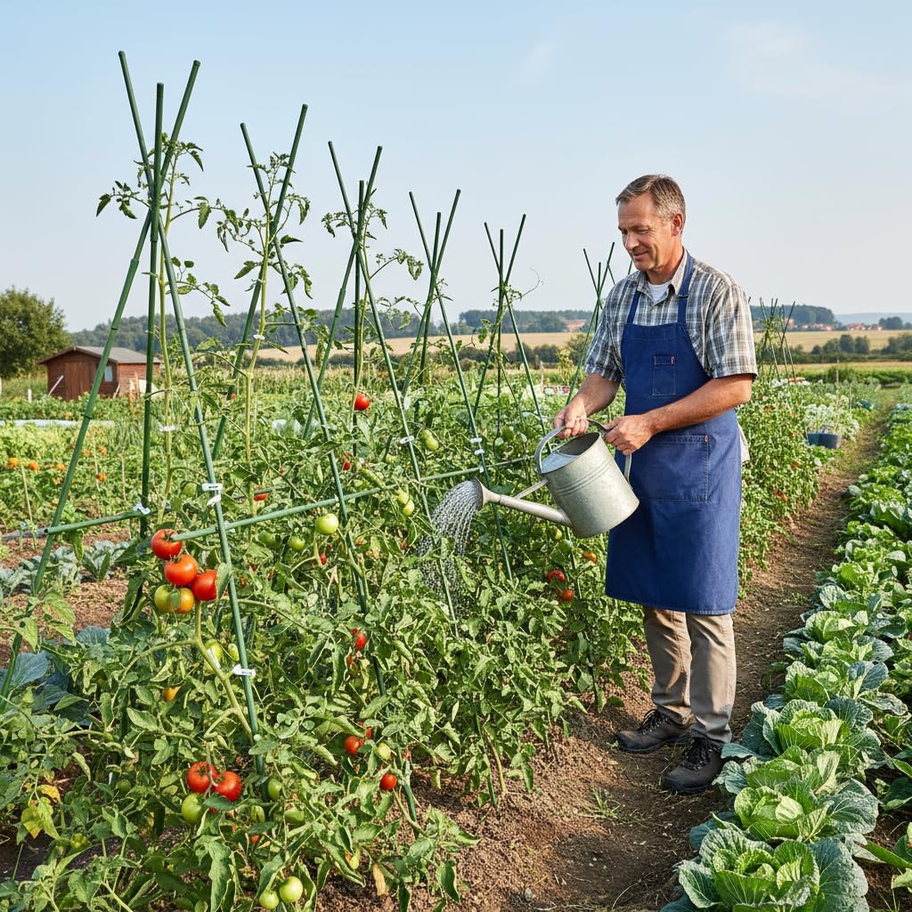 50 Pflanzstäbe Rankhilfe,11 mm x 40 cm Kunststoffbeschichtete Stahlrohre, Robust und Langlebig mit 3
