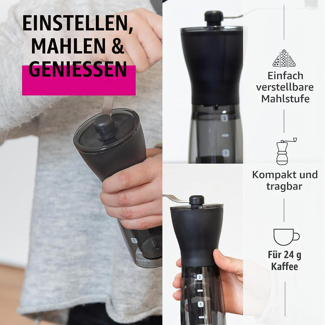 Hario Mini Mühle Slim Plus Schwarz Mini Slim Schwarz