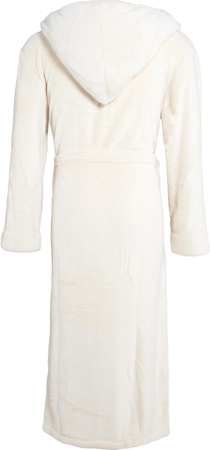 CelinaTex Texas Bademantel Kapuze XL creme weiss grau Mikrofaser Damen Herren Morgenmantel Coral Fle