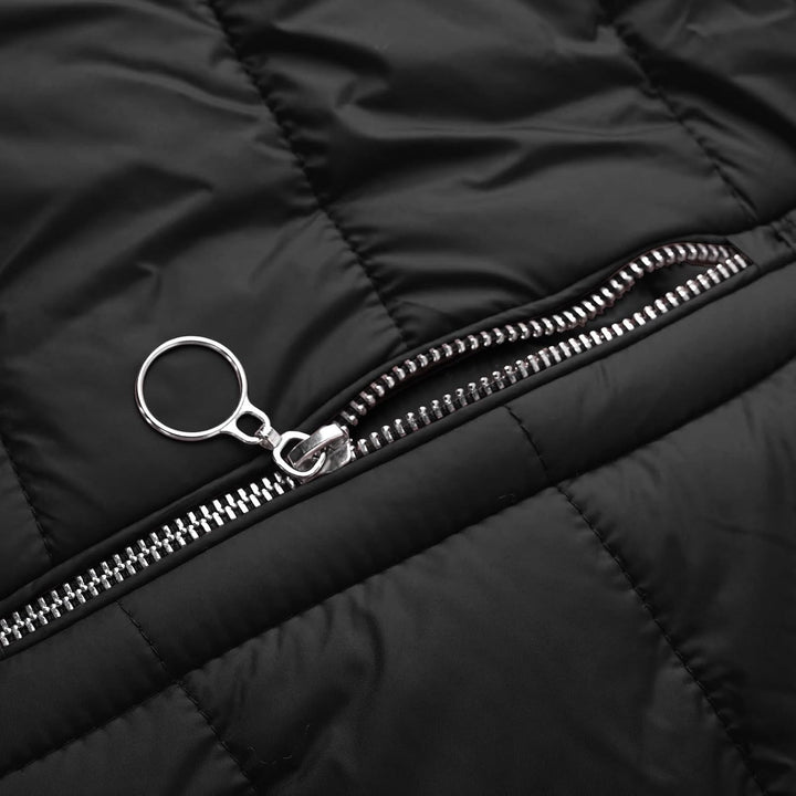 EMATOP Steppjacke Damen Warmer Lang Winterjacke Gefüttert Fleece Daunenjacke Baumwolle Elegant Puffe