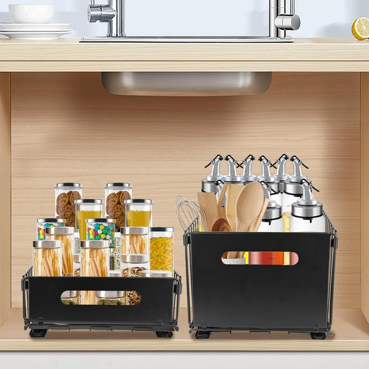 HUOLE Küchenschublade, ausziehbare Schrank-Organizer, ausziehbare Schubladen, ausziehbare Regale für