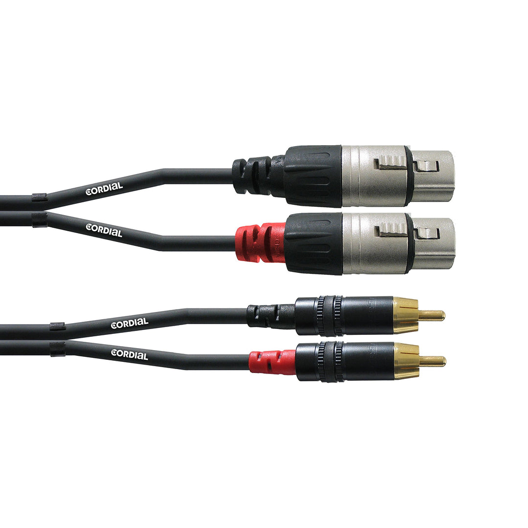 Cordial CFU 3 FC Audiokabel XLR f-Cinch 3 m Rean Stecker Mehrfarbig 3 M Single, Mehrfarbig 3 M Singl