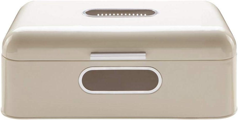 Echtwerk Brotkasten, Retro-Brotbox aus Metall mit Sichtfenster, Platzsparende Aufbewahrungsbox, Brot