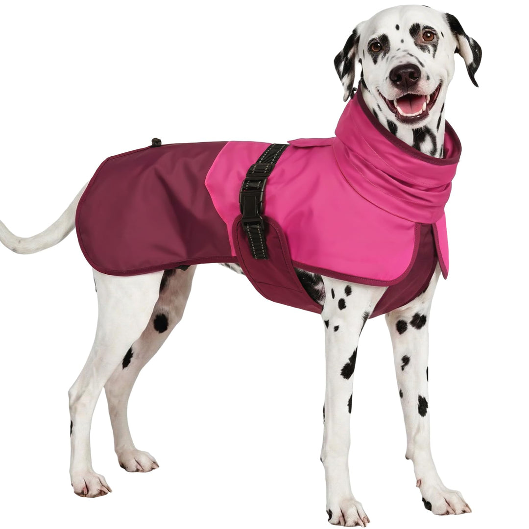Hunde-Regenmantel, leichte Regenjacke, verstellbarer Haustierponcho mit Kapuze, schneefeste Hundewes