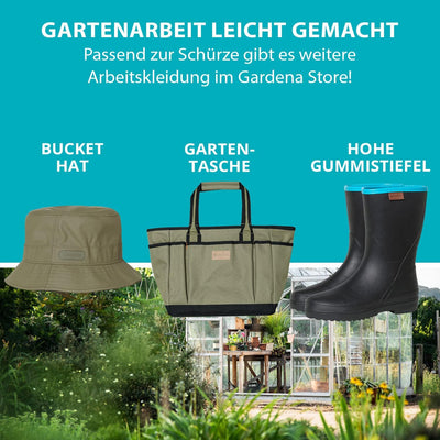 GARDENA Gartenschürze aus 100% Baumwolle I wasserabweisende Gärtnerschürze für Damen & Herren I vers