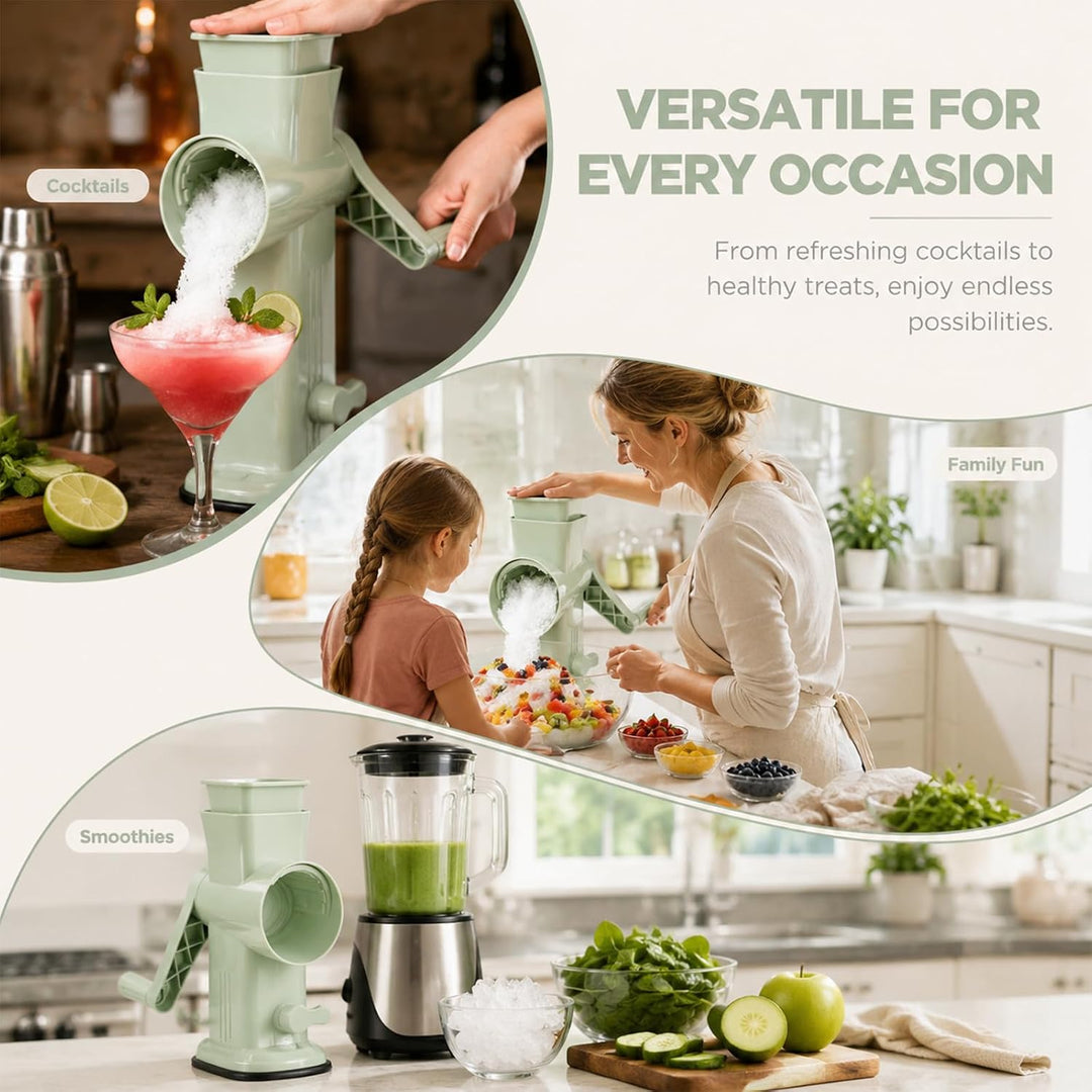 Manuell ABS Trommel, Ice Crusher, mit Saugnapf, Slush Maschine Crushed Ice Maker Eiscrusher, BPA-Fre