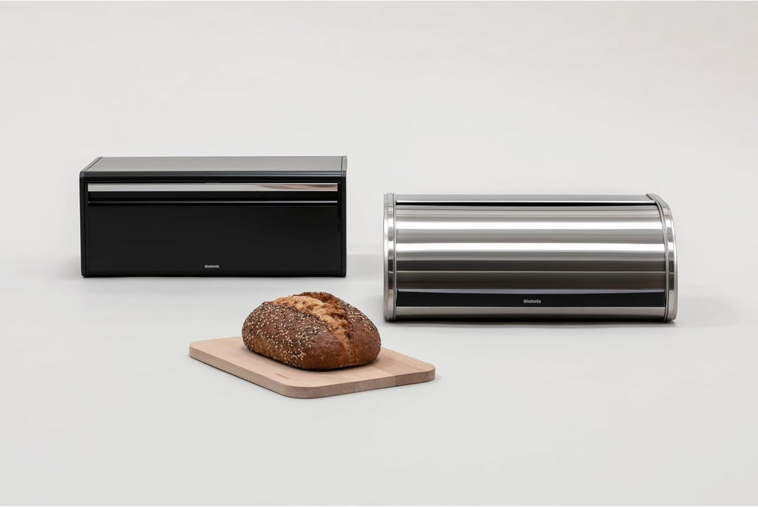 Brabantia Klappbrotkasten - Grosse Aufbewahrungsbox für Brot, Bagels, Brötchen - Platzsparendes Desi