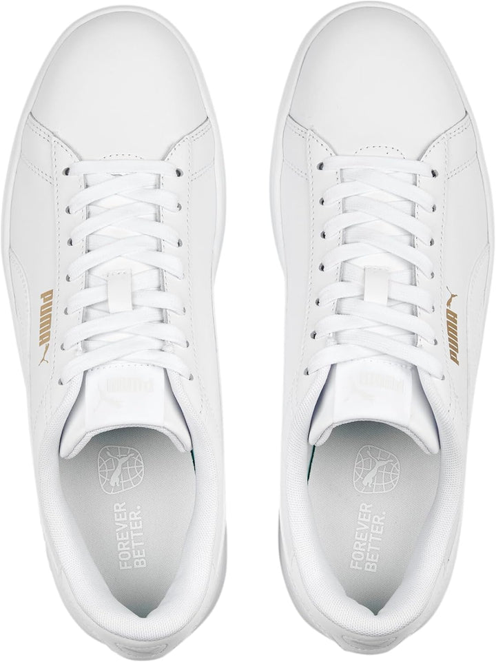 PUMA Herren Smash 3.0 L Sneaker 38 EU Puma White Puma White Puma Gold, 38 EU Puma White Puma White P