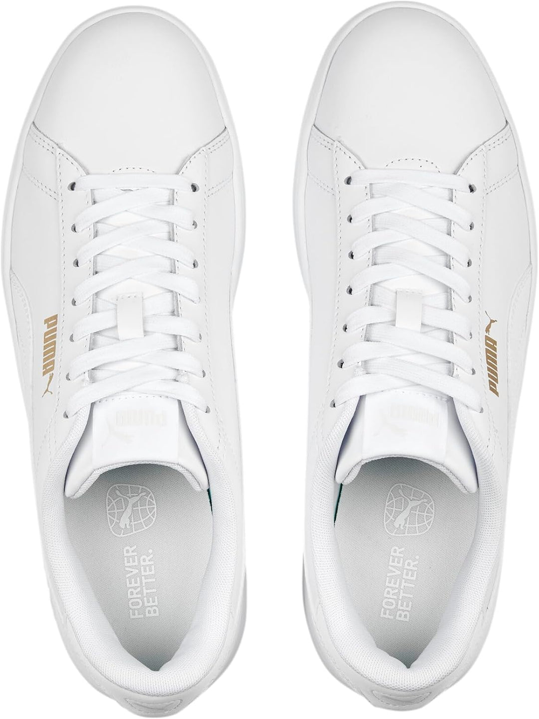 PUMA Unisex Kinder Smash 3.0 L Sneaker 36 EU Puma White Puma White Puma Gold, 36 EU Puma White Puma