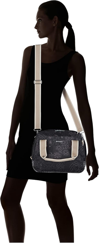 Basil Unisex – Erwachsene Bohème Lenkertasche, Schwarz, 8 Liter, 38 cm x 16 cm x 38 cm