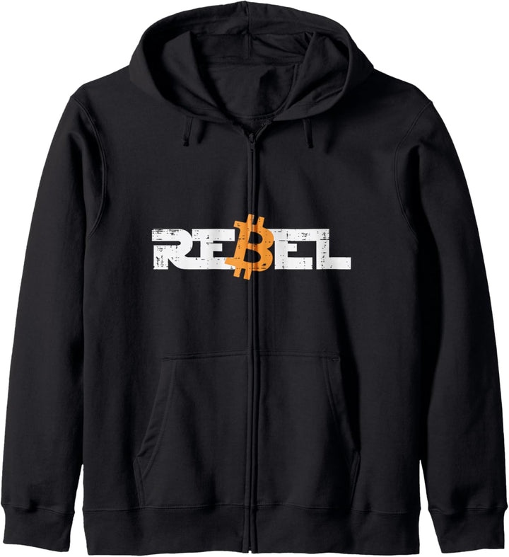 Rebel Bitcoin Crypto Cryptowährung Trader Miner Männer Frauen Kapuzenjacke