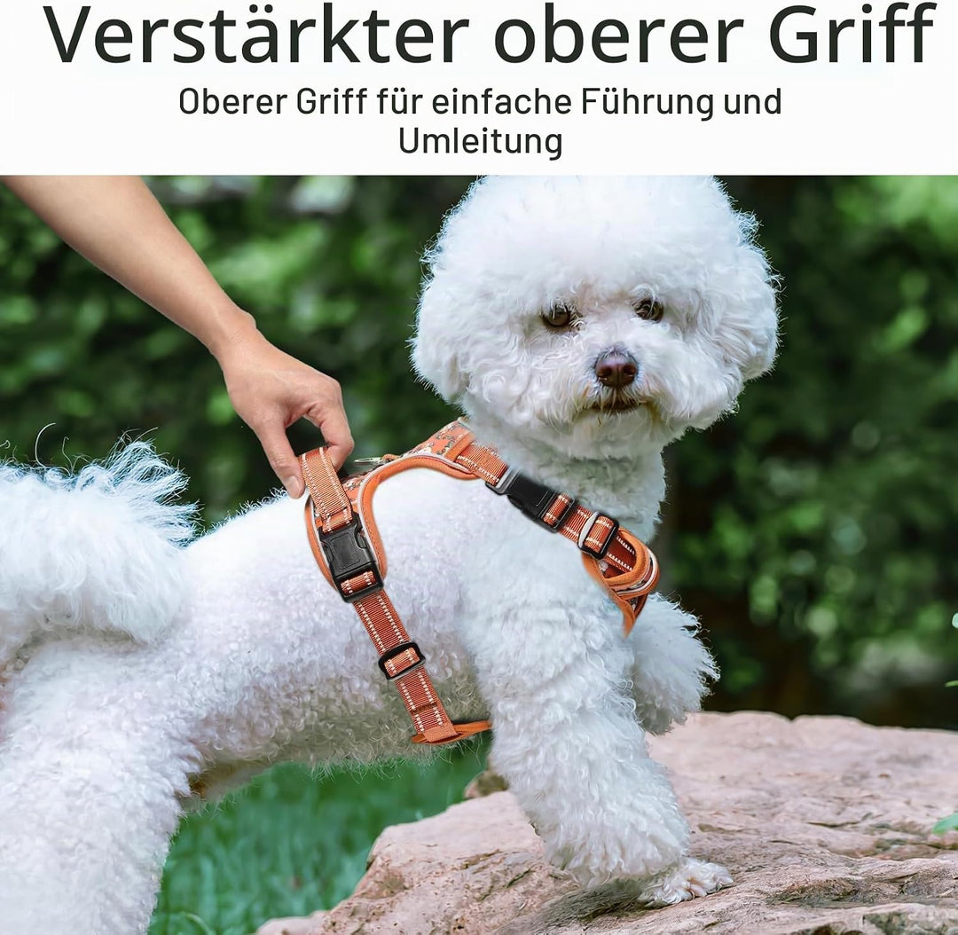 HEELE Hundegeschirr für Mittelgrosse Hunde, Weich Atmungsaktiv Einstellbar Reflektierend Anti Zug Hu
