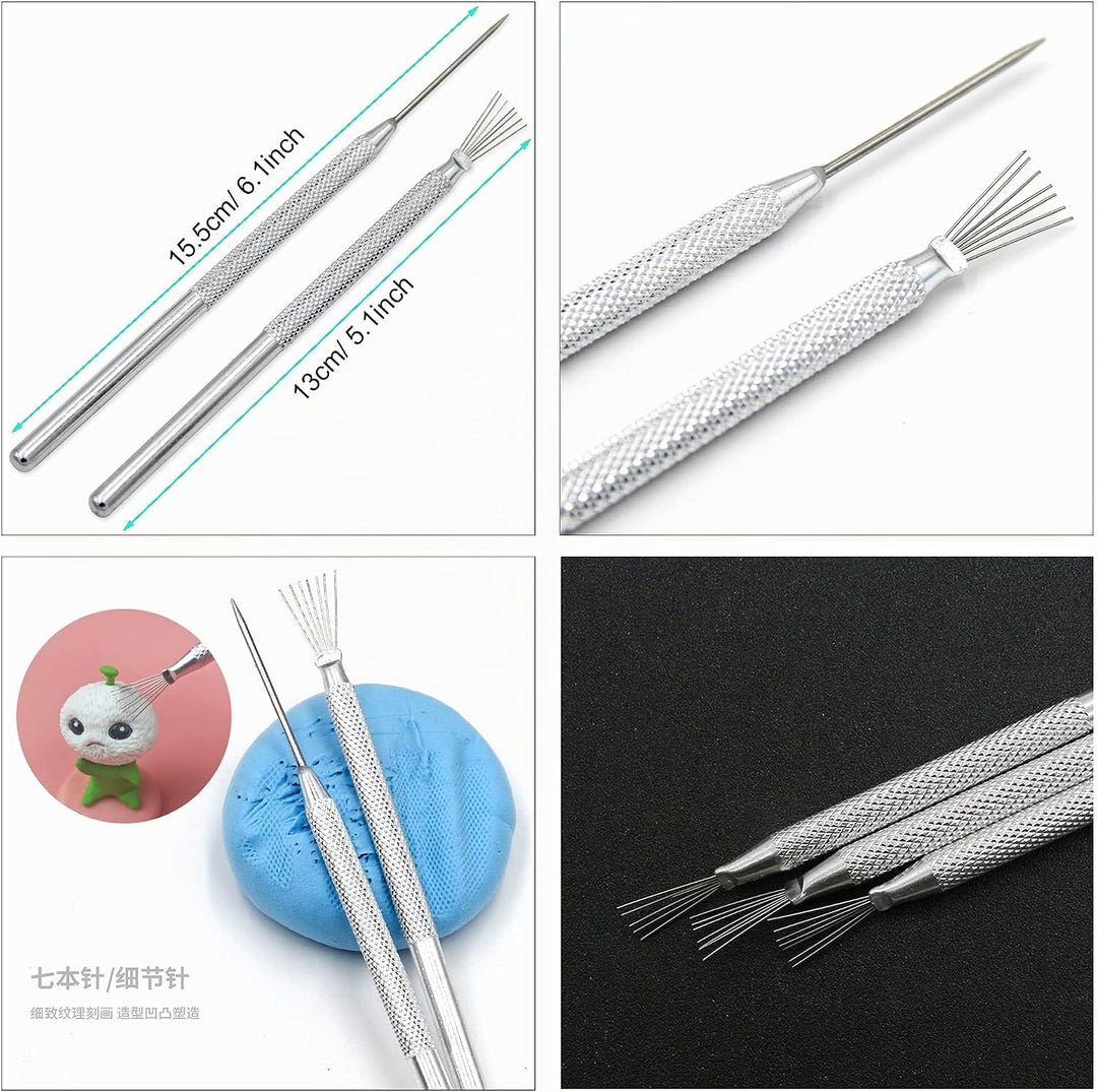 Allazone 25 Stück Polymer Clay Tools Set Modellierwerkzeug Set, Acryl Ton Roller mit Acrylplatten Tr