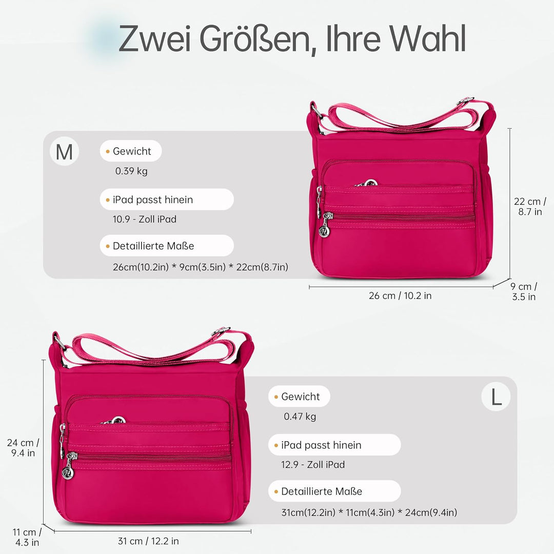 DIRRONA Damen Umhängetasche Casual Gross Kapazität Schultertasche Wasserdicht Damen Reise Arbeit Läs
