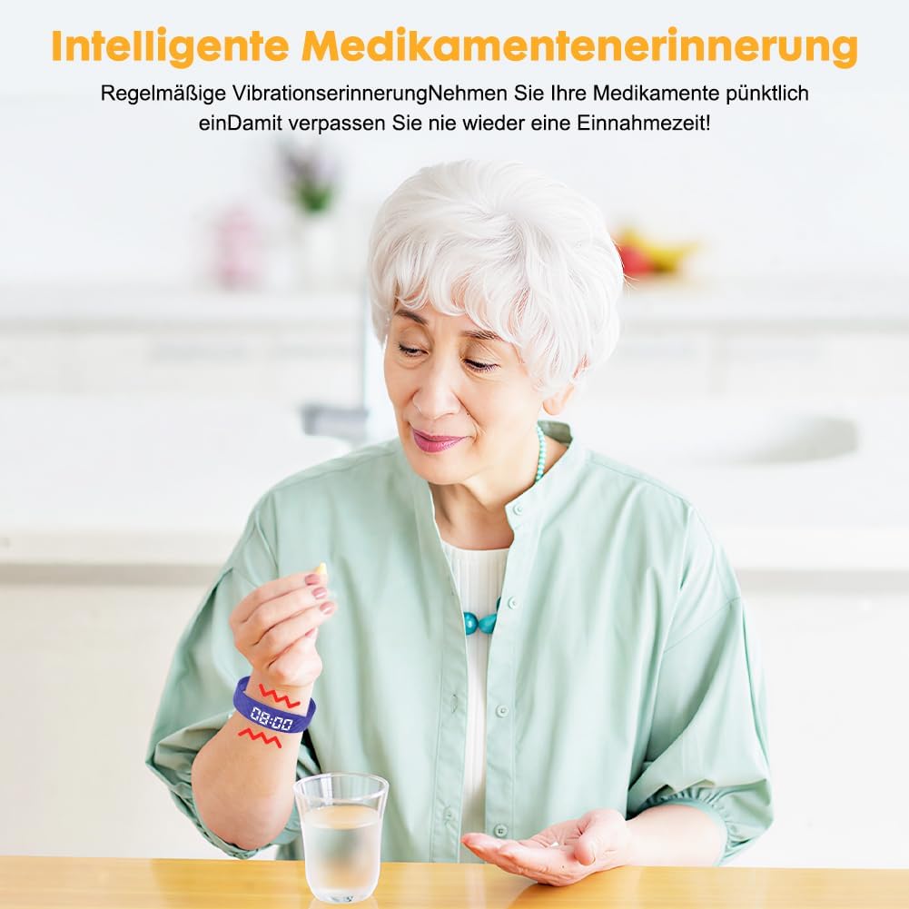 CEWROM Vibrationswecker Armband, Vibrationsalarm Erinnerung Uhr, Silent Vibrating Alarm Reminder Wat