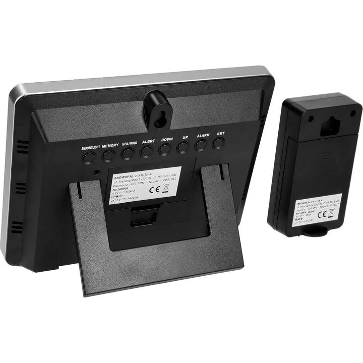 BROWIN® Funk-Wetterstation mit Aussensensor 260908 | Wettervorhersage, 90 m Reichweite, Schwarz