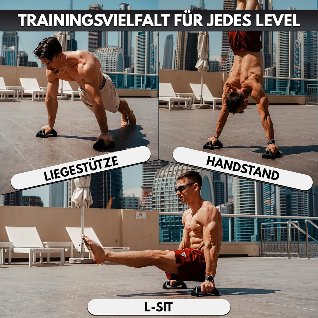 GORNATION Liegestützgriffe, Push Up Bars mit Silikongriff & rutschfester Gummibasis, Leicht & Transp
