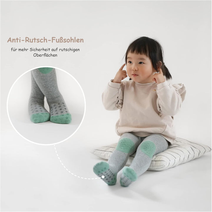 Petinard Label Krabbelstrumpfhose 2er-Pack ABS Sohle für Unisex, Jungs und Mädchen, Strumpfhose mit