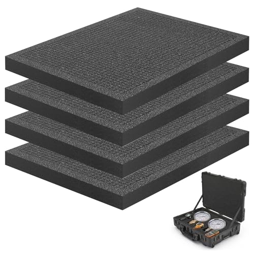 Rasterschaumstoff 400x300x25mm | 2er-Pack 50D Hochdichter Würfelschaum für Werkzeugkoffer & Kamerako