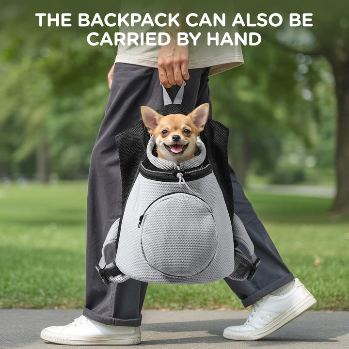 BONTHEE Hundetrage-Rucksack für kleine Hunde & Welpen – atmungsaktiver Frontrucksack mit PE-Boden un