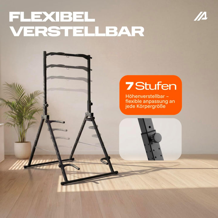 Parex Klappbarer Power Tower – 4-in-1 Klimmzugstange freistehend & Dip Station, Höhenverstellbare Kr