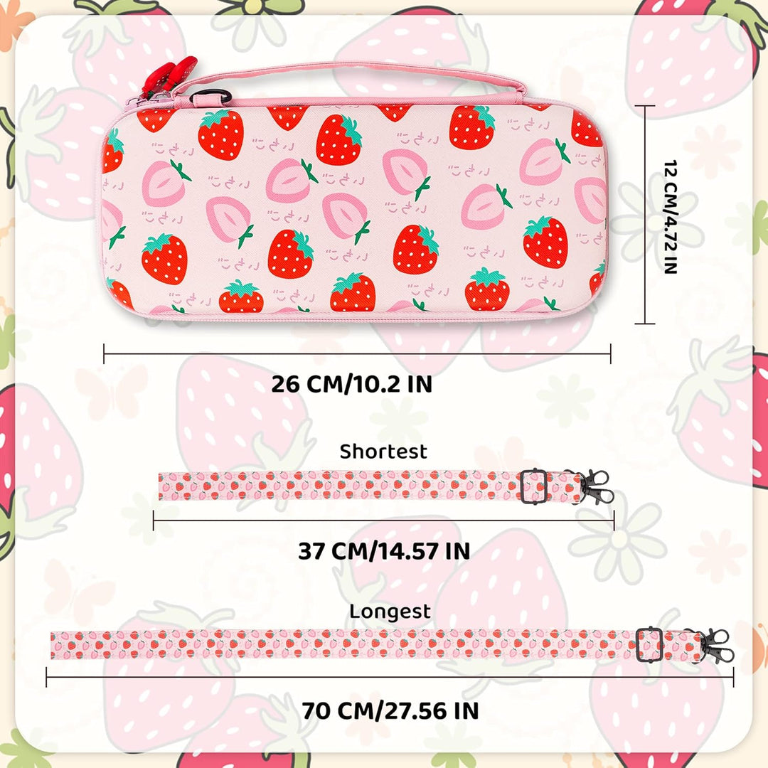 RHOTALL Strawberry Carrying Case Set for Nintendo Switch OLED, Portable Travel Case for Switch Acces