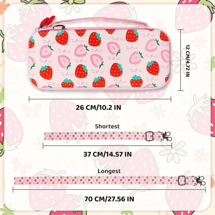 RHOTALL Strawberry Carrying Case Set for Nintendo Switch OLED, Portable Travel Case for Switch Acces