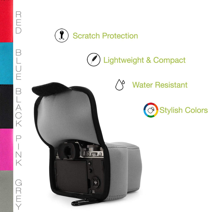 MegaGear MG1918 Ultraleichte Neopren-Kameratasche, kompatibel mit Fujifilm X-T4 (XF16-80 mm), Grau,
