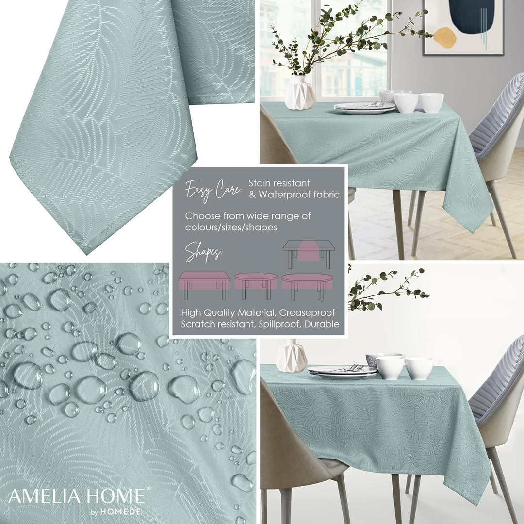 AmeliaHome Tischdecke 130x130 cm Tischtuch Tafeldecke Fleckschutz Lotuseffekt Abwaschbar Wasserabwei