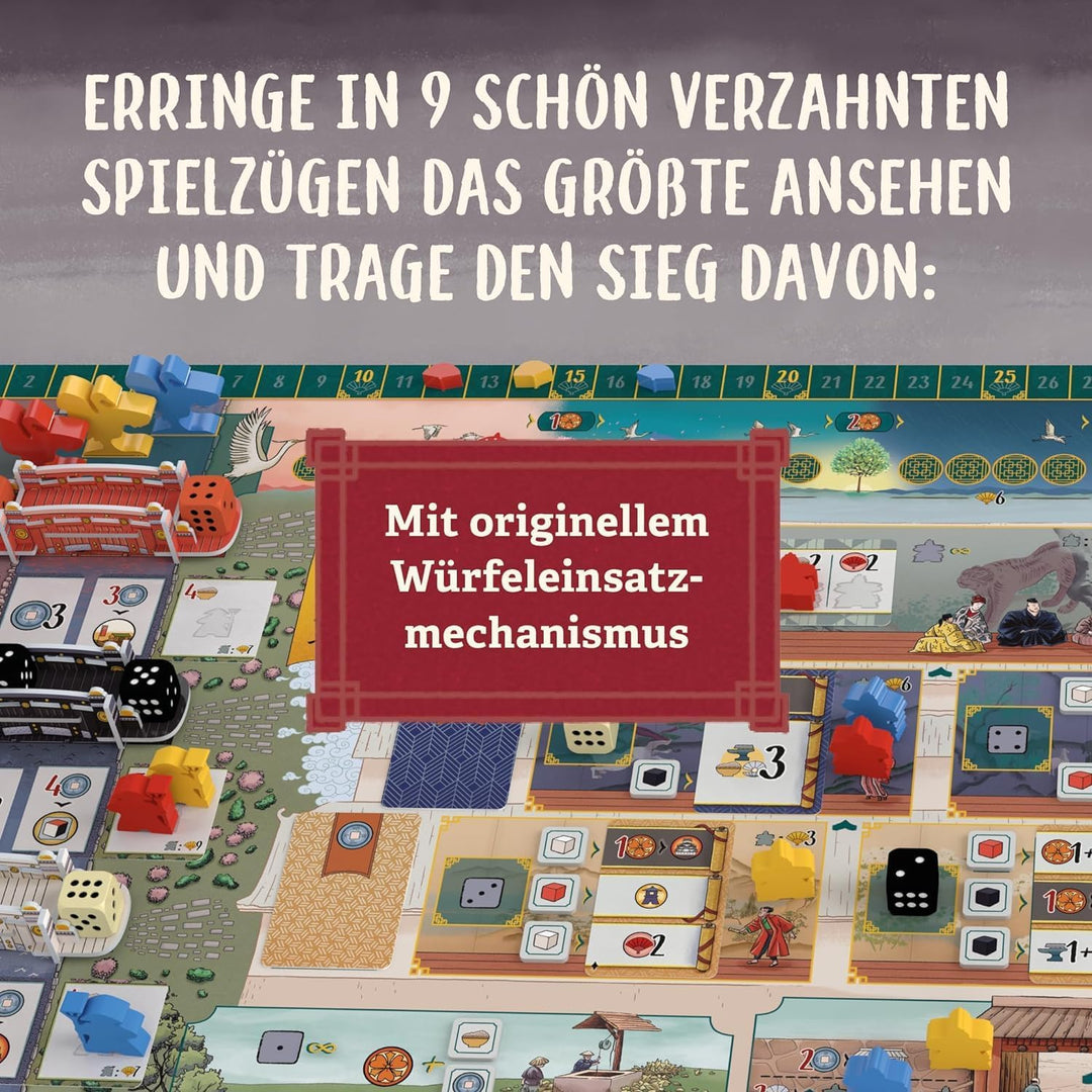 KOSMOS 683948 Die weisse Burg, Am Hof des Daiymo, Strategiespiel mit besonderem Würfel-Mechanismus,