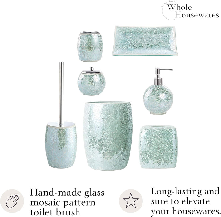 WHOLE HOUSEWARES Badezimmerzubehör Toilettenbürsten-Set – Toilettenbürste und Halter (Blaugrün), Bla