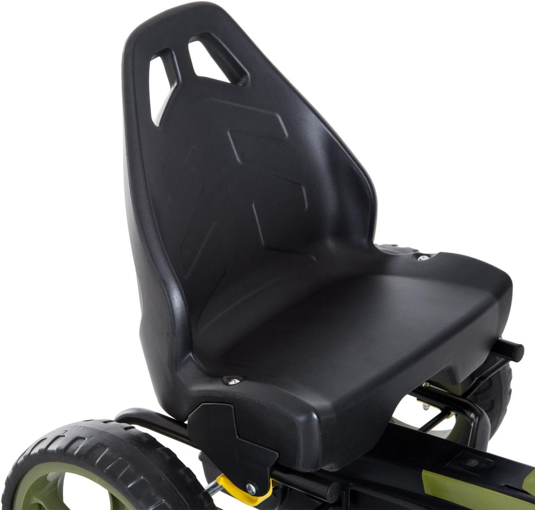 HOMCOM Go Kart Tretauto Tretfahrzeug mit Handbremse Kinderfahrzeug Kettcar Tretfahrzeug mit Verstell