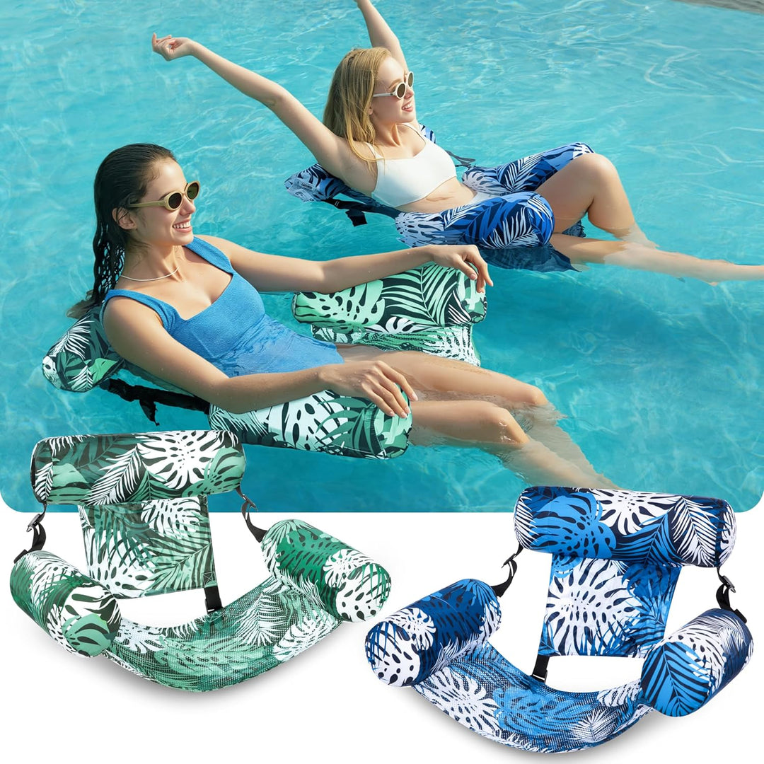 Sloosh 2 Packungen Pool Float Hängematte Stühle, Blumenmuster Wasser schwimmenden Stuhl, Aufblasbare
